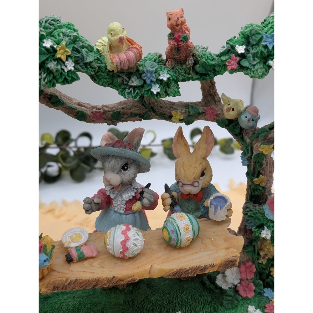 Vintage Jaimy Paintin Friends Easter Bunny Family Resin‎ Figurine Diorama 1990s - Picture 4 of 15